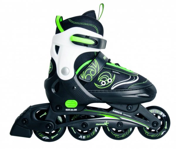 Inline skates kinderliner groen/zwart junior maat 29-32